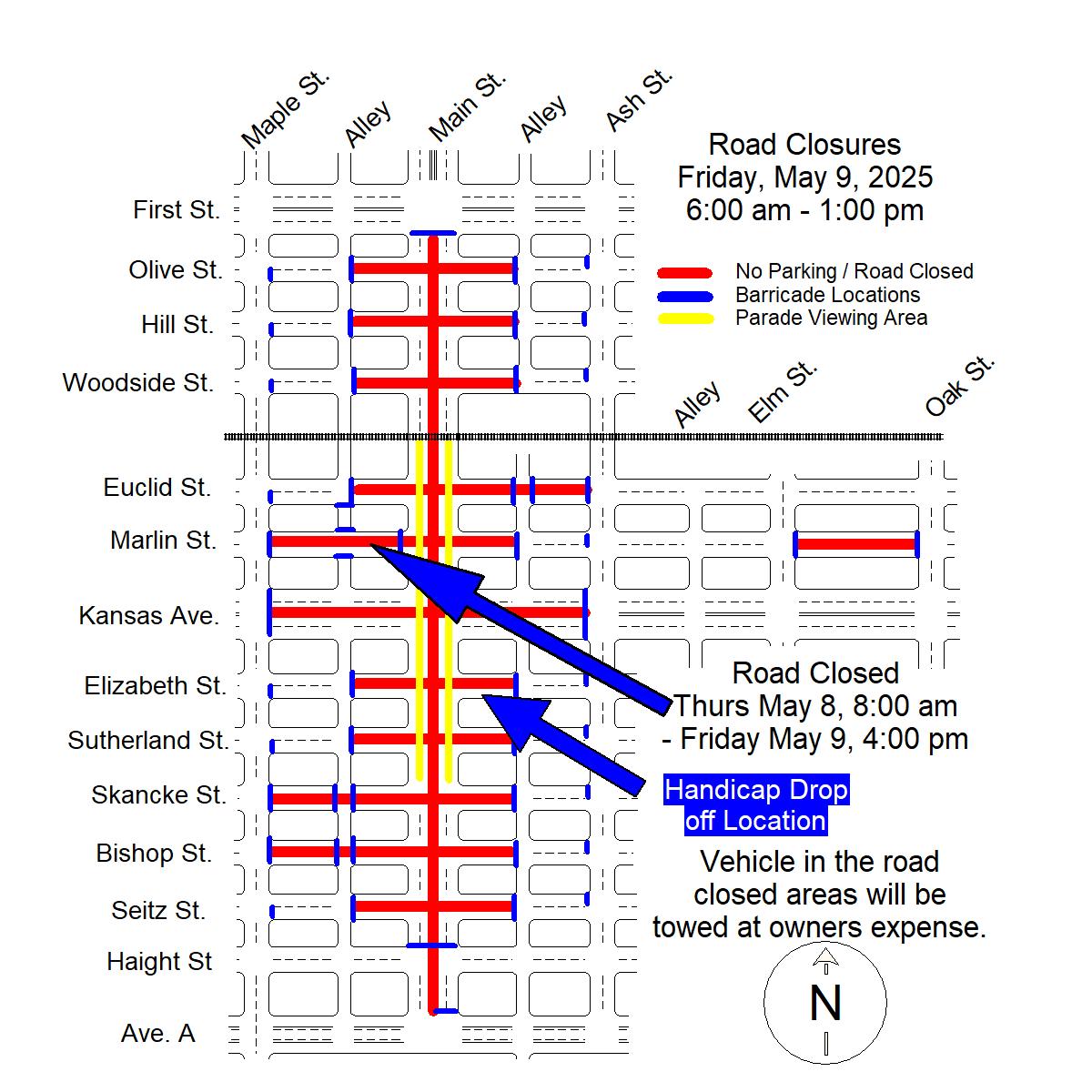 Road closure information for All Schools Day 