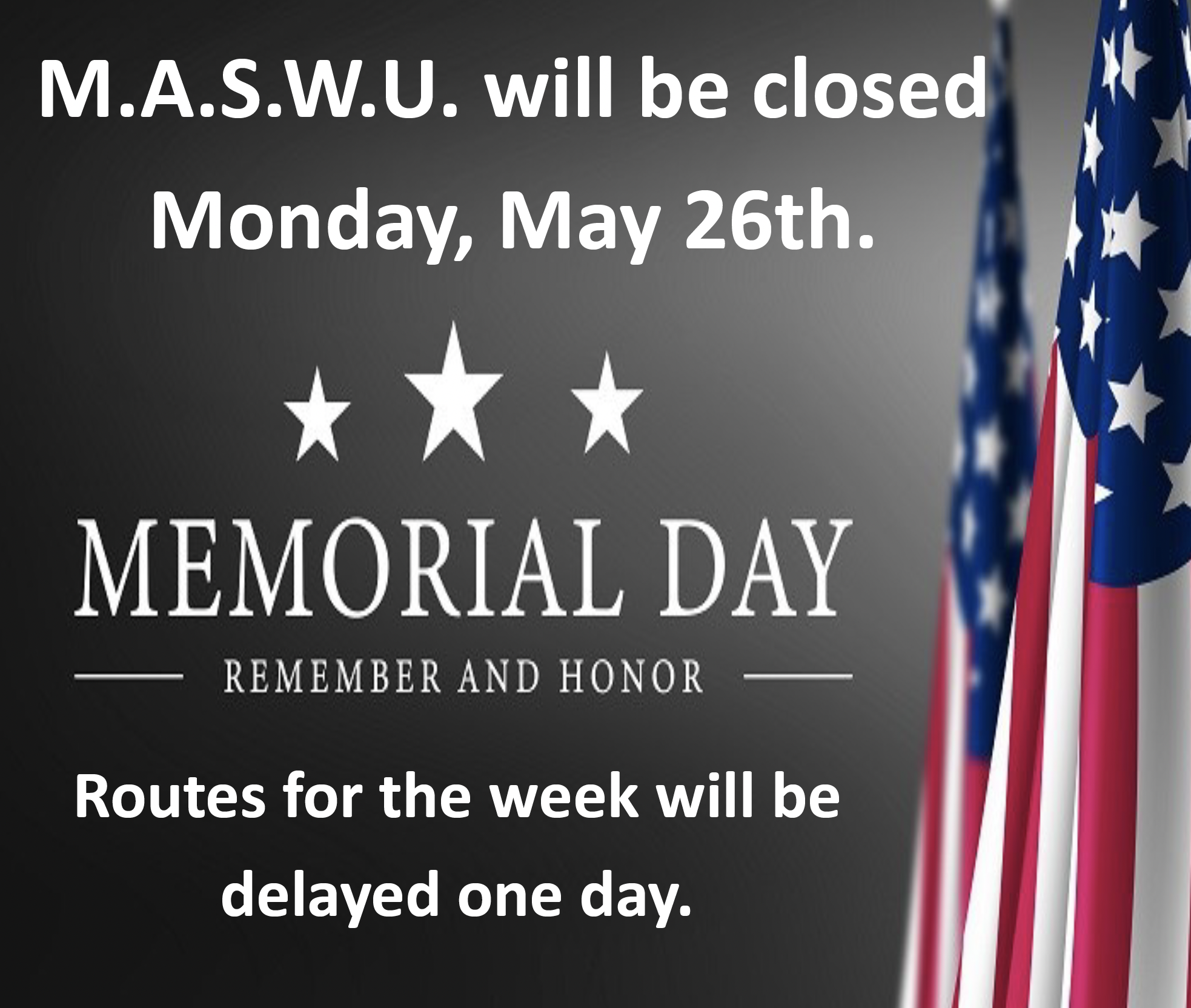McPherson Area Solid Waste Memorial Day Closure Flyer 