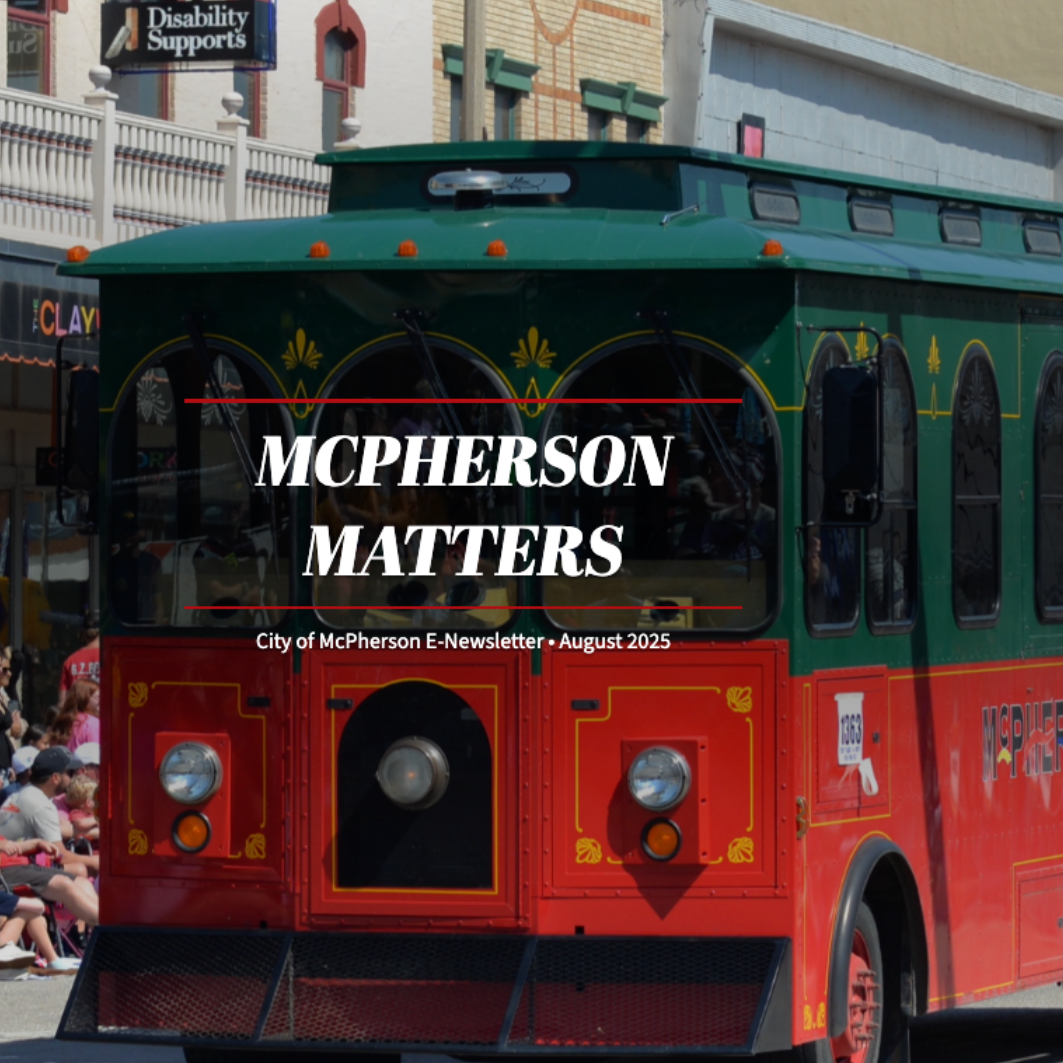 Promo for the City of McPherson eNewsletter for August 2025