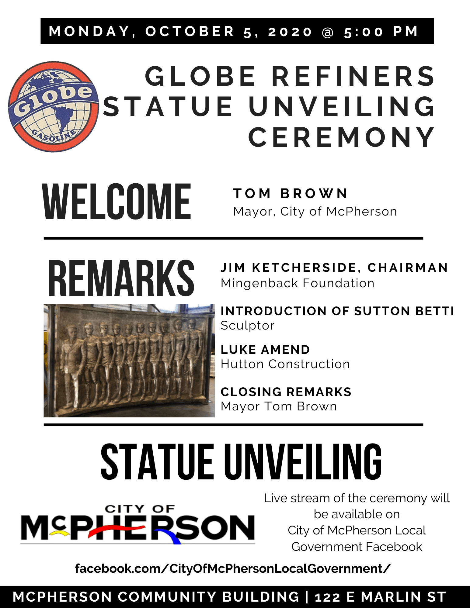 Globe refiners staue unveiling ceremony